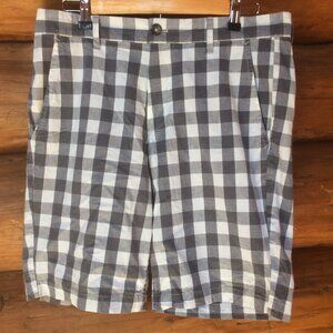 Gap Light Blue & White Preppy Gingham Mens Casual Golf Shorts Size 32 Old Money